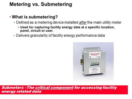 Metering vs. Submetering