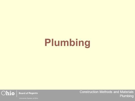 Plumbing.