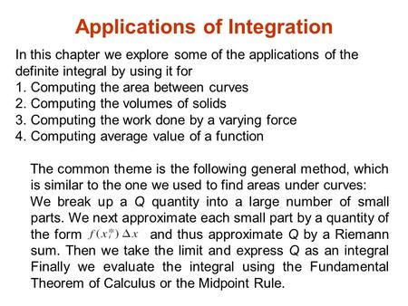 Applications of Integration