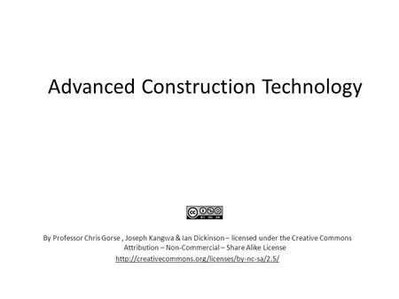 Advanced Construction Technology