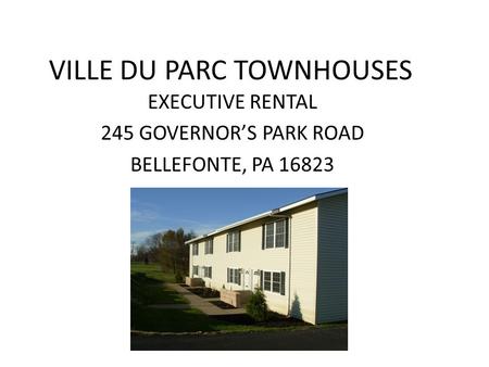 VILLE DU PARC TOWNHOUSES