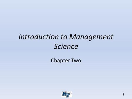 Introduction to Management Science