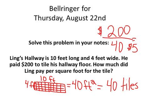 Bellringer for Thursday, August 22nd