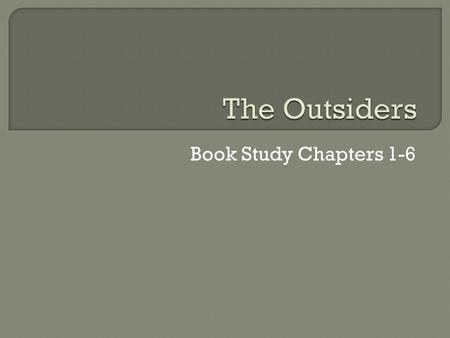 Book Study Chapters 1-6.  Characterization- methods that an author uses to show what characters are like.  Indirect Characterization- the writer reveals.