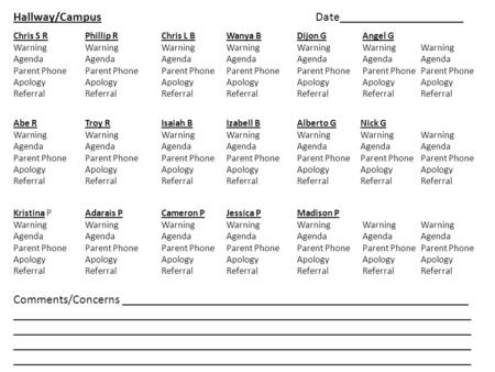 Phillip R Warning Agenda Parent Phone Apology Referral Dijon G Warning Agenda Parent Phone Apology Referral Wanya B Warning Agenda Parent Phone Apology.