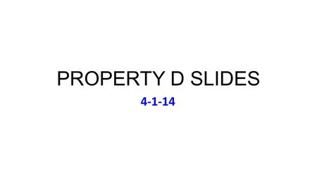 PROPERTY D SLIDES 4-1-14. Tuesday April 1 Music (to Accompany Nightmare on 68 th St): Bessie Smith Sings the Blues (Vol.2) (featuring Backwater Blues)