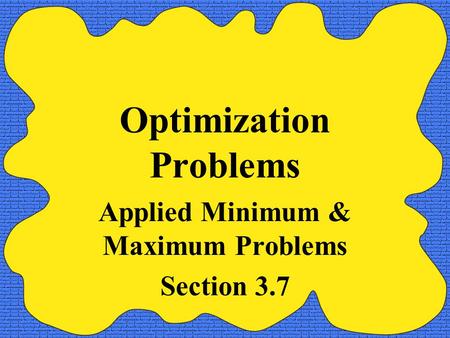 Optimization Problems