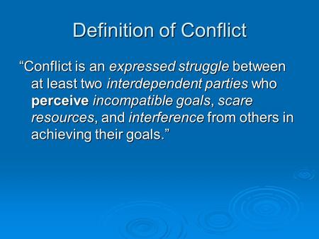 Definition of Conflict