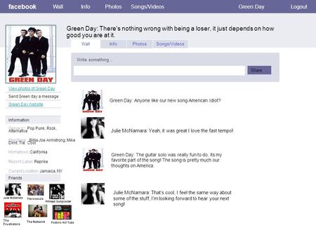 Facebook Green Day: There's nothing wrong with being a loser, it just depends on how good you are at it. WallInfoPhotosSongs/VideosGreen Day View photos.