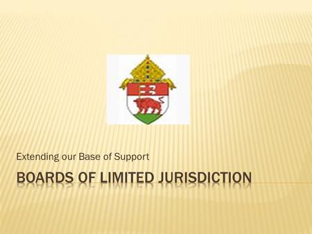 Extending our Base of Support.  Governance in the Church  Board Responsibilities  Make-up of the Board  Duties of Board Members  Role of pastor/canonical.