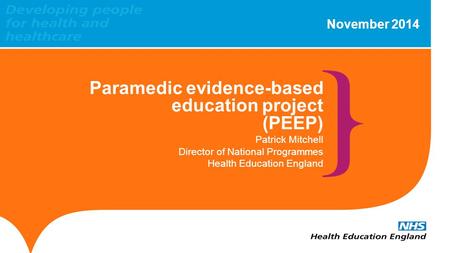 Paramedic evidence-based education project (PEEP)