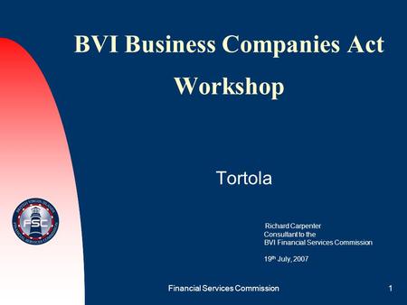 BVI Business Companies Act Workshop