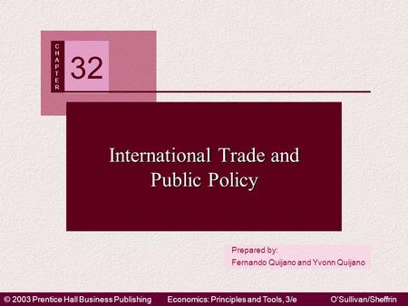 © 2003 Prentice Hall Business PublishingEconomics: Principles and Tools, 3/eO’Sullivan/Sheffrin Prepared by: Fernando Quijano and Yvonn Quijano CHAPTERCHAPTER.