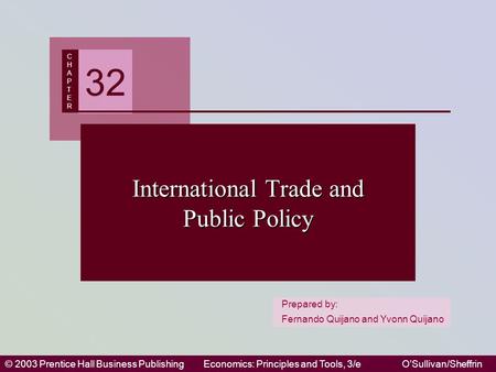 © 2003 Prentice Hall Business PublishingEconomics: Principles and Tools, 3/eO’Sullivan/Sheffrin Prepared by: Fernando Quijano and Yvonn Quijano CHAPTERCHAPTER.