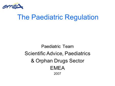 The Paediatric Regulation