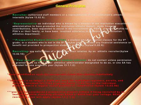 General Principles. ALL student athletes must register with the clearinghouse at www.eligibilitycenter.org ALL student athletes must register with the.