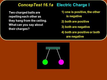 ConcepTest 16.1a Electric Charge I