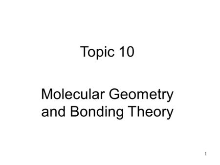 Molecular Geometry and Bonding Theory