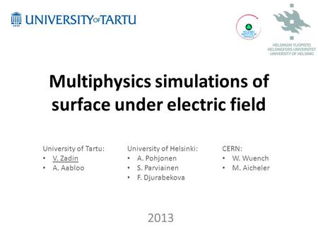 Multiphysics simulations of surface under electric field