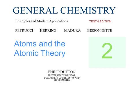 DEPARTMENT OF CHEMISTRY AND BIOCHEMISTRY