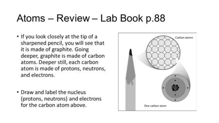 Atoms – Review – Lab Book p.88