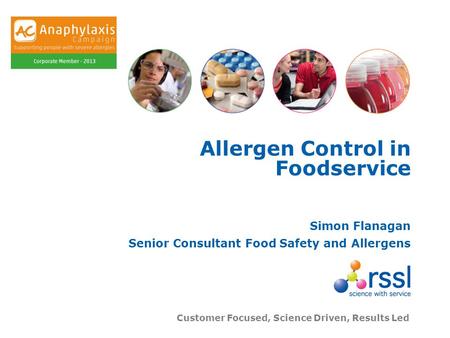 Allergen Control in Foodservice