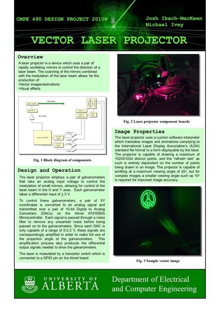 Overview A laser projector is a device which uses a pair of rapidly oscillating mirrors to control the direction of a laser beam. The scanning of the mirrors.