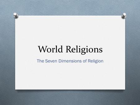 The Seven Dimensions of Religion