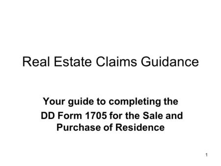 Real Estate Claims Guidance