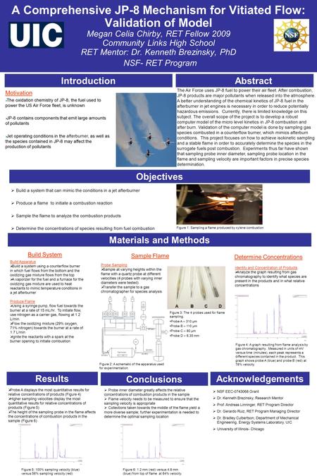 Motivation  The oxidation chemistry of JP-8, the fuel used to power the US Air Force fleet, is unknown  JP-8 contains components that emit large amounts.