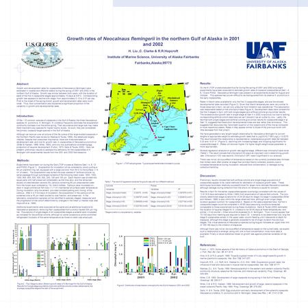 Growth rates of Neocalnaus flemingerii in the northern Gulf of Alaska in 2001 and 2002 H. Liu,C. Clarke & R.R.Hopcroft Institute of Marine Science, University.