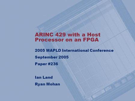 ARINC 429 with a Host Processor on an FPGA