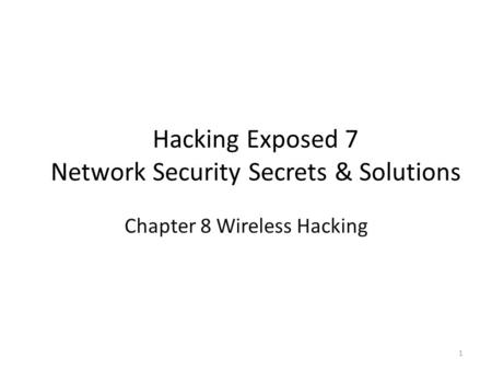 Hacking Exposed 7 Network Security Secrets & Solutions