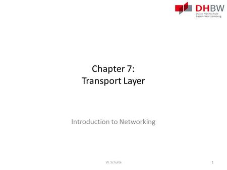 Chapter 7: Transport Layer