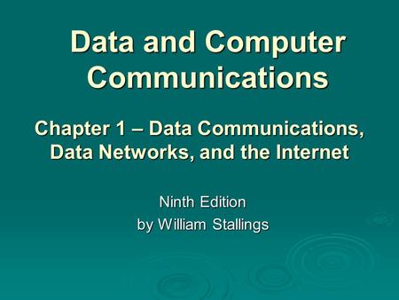 Data and Computer Communications