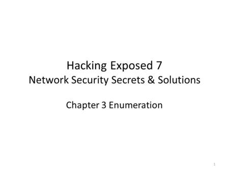 Hacking Exposed 7 Network Security Secrets & Solutions