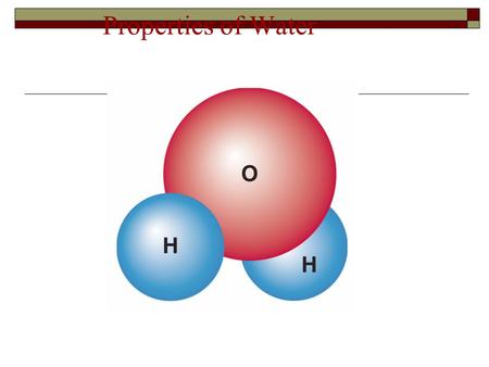 Properties of Water.