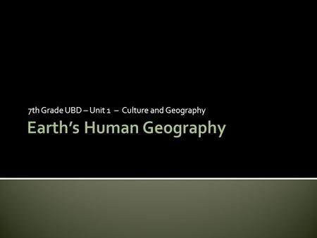 Earth’s Human Geography