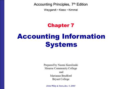 Accounting Information Systems