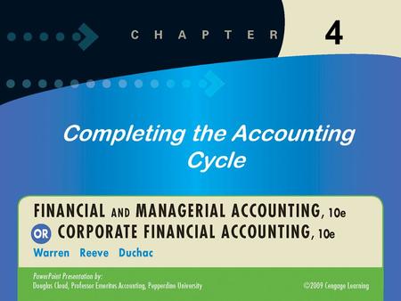 Completing the Accounting Cycle