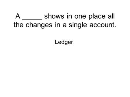 A _____ shows in one place all the changes in a single account.