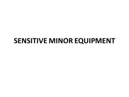 SENSITIVE MINOR EQUIPMENT. Fiscal Policy 605 Equipment Item C.