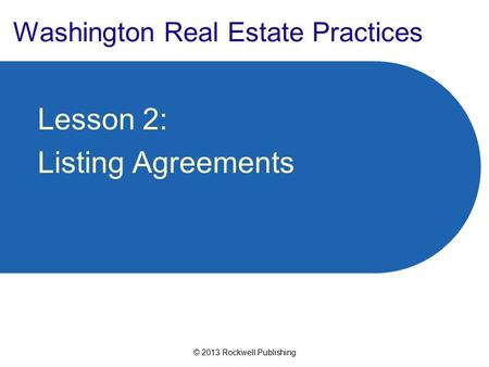 Washington Real Estate Practices