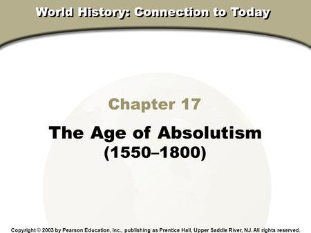 World History: Connection to Today