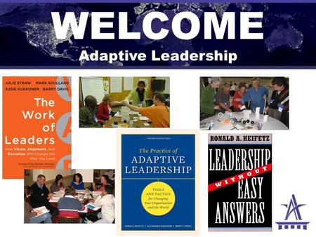 WELCOME Adaptive Leadership. ADAPTIVE CHALLENGES and ATTRIBUTES WORK ENVIRONMENT.