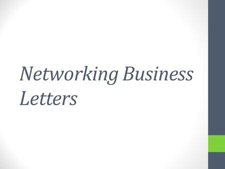 Networking Business Letters