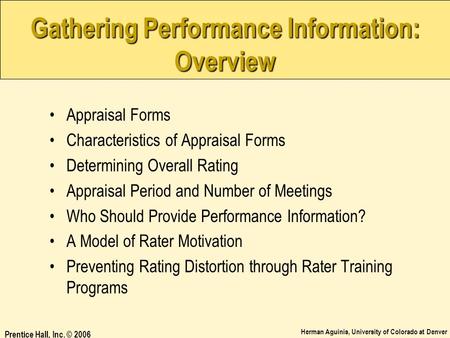 Gathering Performance Information: Overview