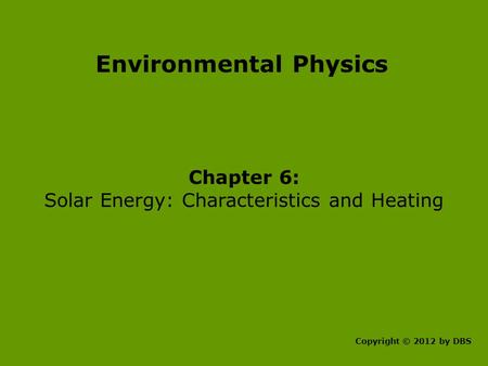 Environmental Physics