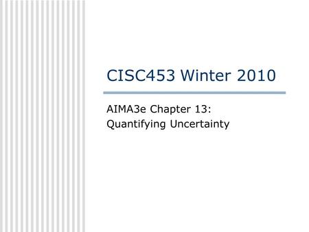 AIMA3e Chapter 13: Quantifying Uncertainty