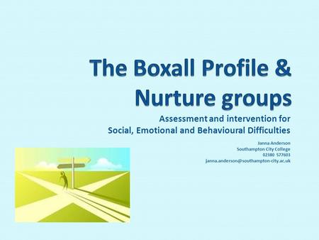 Assessment and intervention for Social, Emotional and Behavioural Difficulties Janna Anderson Southampton City College 02380 577603